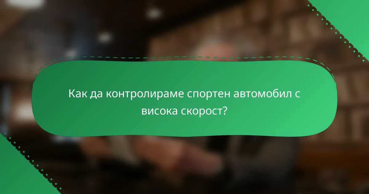 Как да контролираме спортен автомобил с висока скорост?