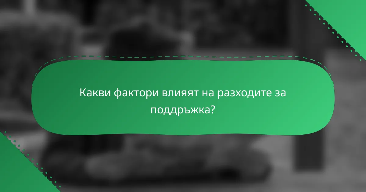 Какви фактори влияят на разходите за поддръжка?