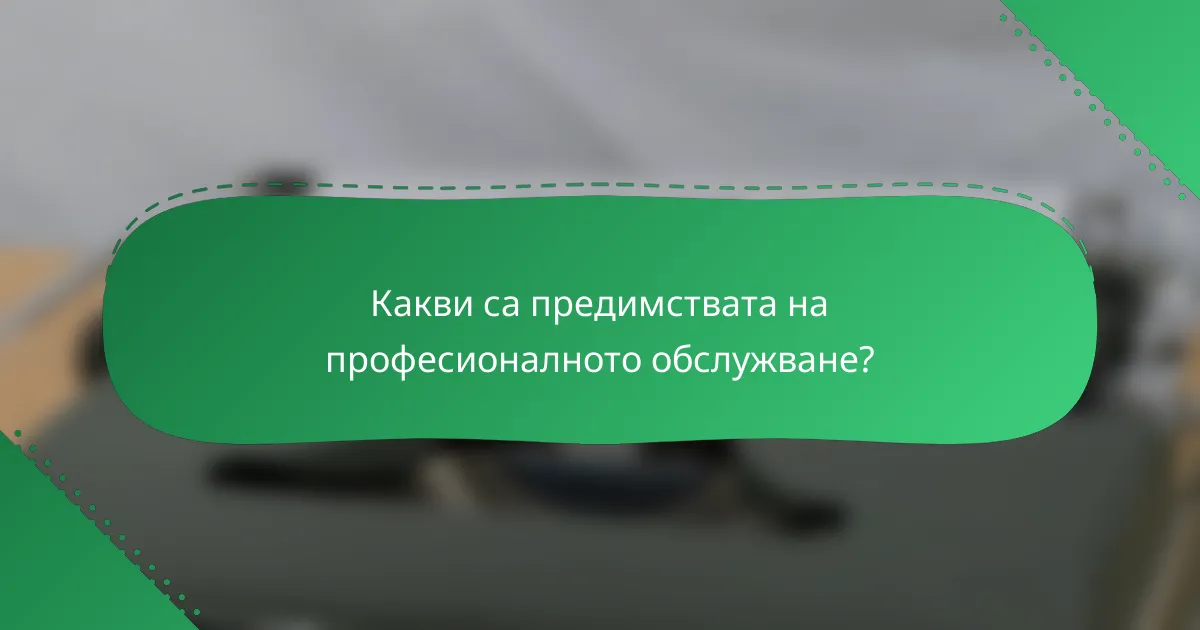 Какви са предимствата на професионалното обслужване?