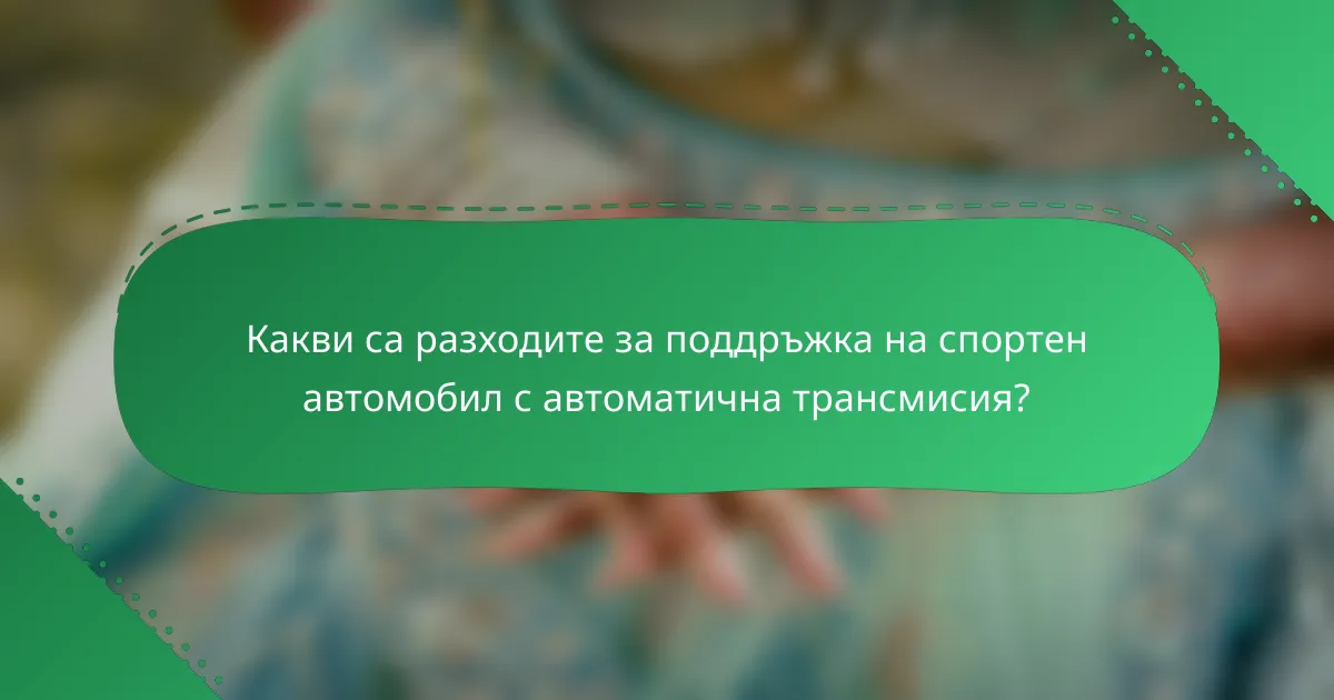 Какви са разходите за поддръжка на спортен автомобил с автоматична трансмисия?