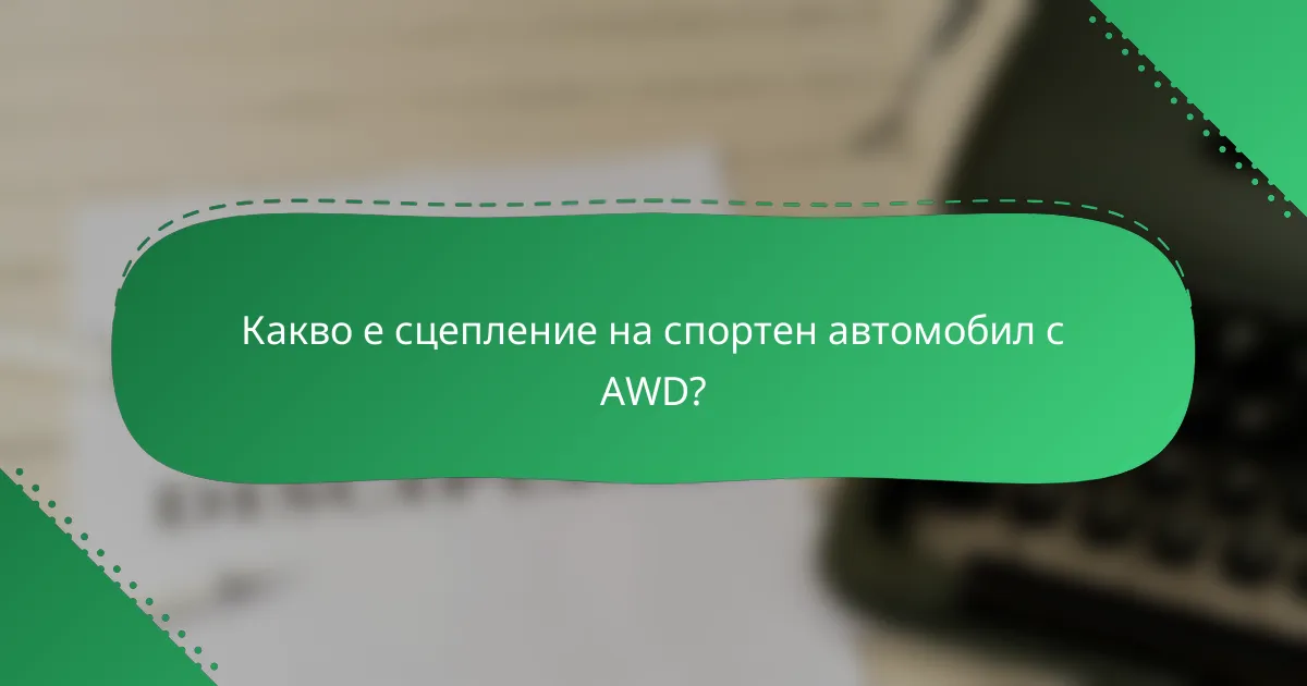 Какво е сцепление на спортен автомобил с AWD?